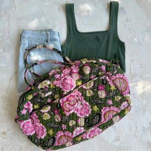 Green and Pink Vera Bradley Travel Bag